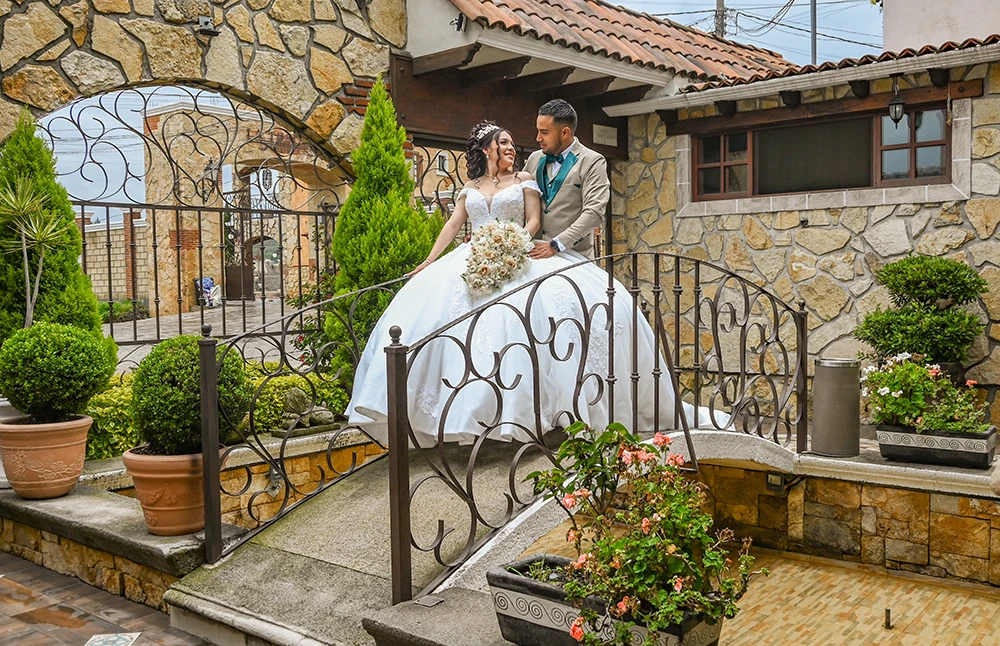 Retrato de pareja durante su boda